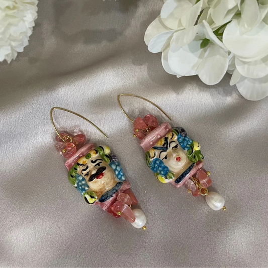 Pendientes Cabezas de Moros Rosas