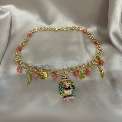 Collar Cabeza de Moros Rosas